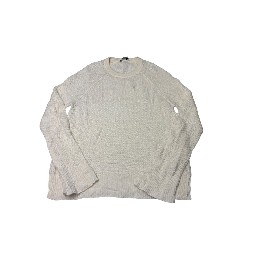 Vineyard Vines Womens Cream 100% Cashmere Ribbed Crewneck Sweater Size M